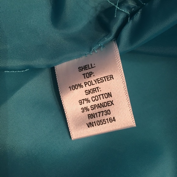 Merona Teal/White Sleevless Dress - Picture 4 of 6